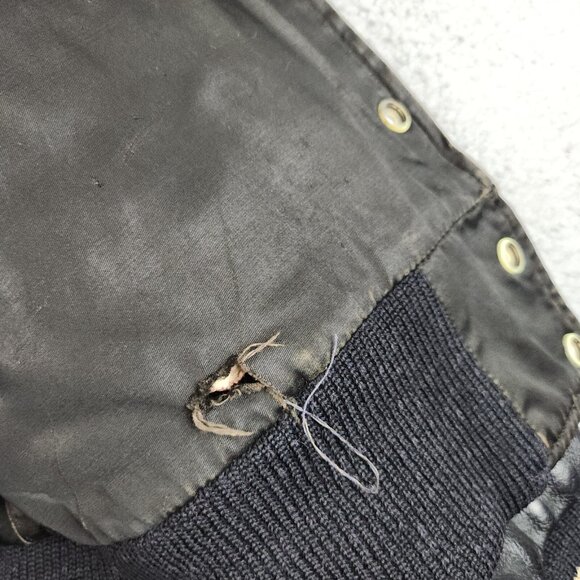 VTG 60s Varsity Wool Leather Bomber Jacket Large Indiana North Posey Viking 1969 - Picture 12 of 14